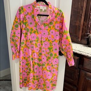 Flora Bea NYC Pink and Green Floral Dress
